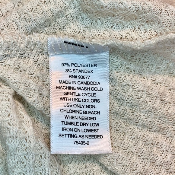 NWT Arizona Jean Co. Crop Top Large Cream Textured Peplum Top Cropped Short Slvs - Picture 10 of 13